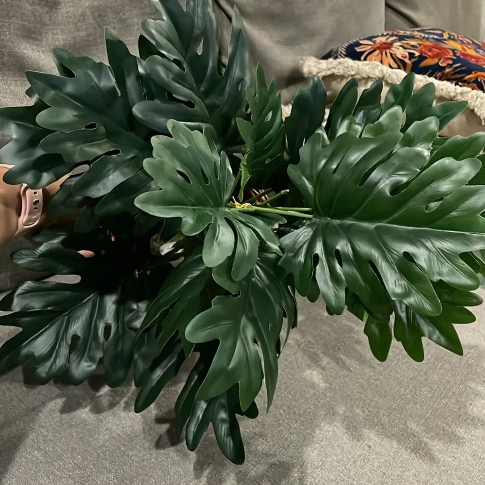 Studio McGee Threshold Target Green Philodendron Faux plant in Basket